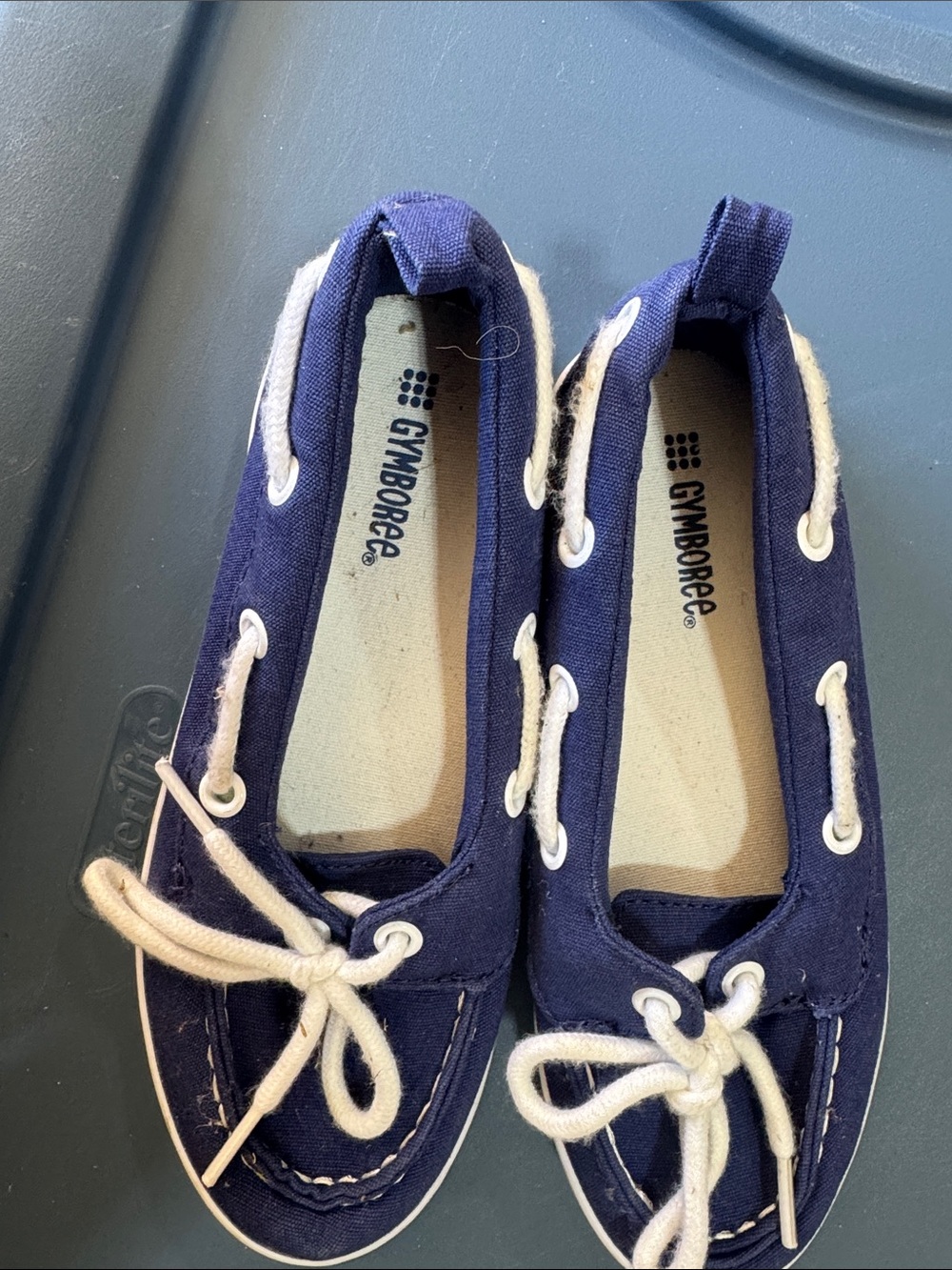 Gymboree Navy Canvas Slip-On Boat Shoes with White Laces